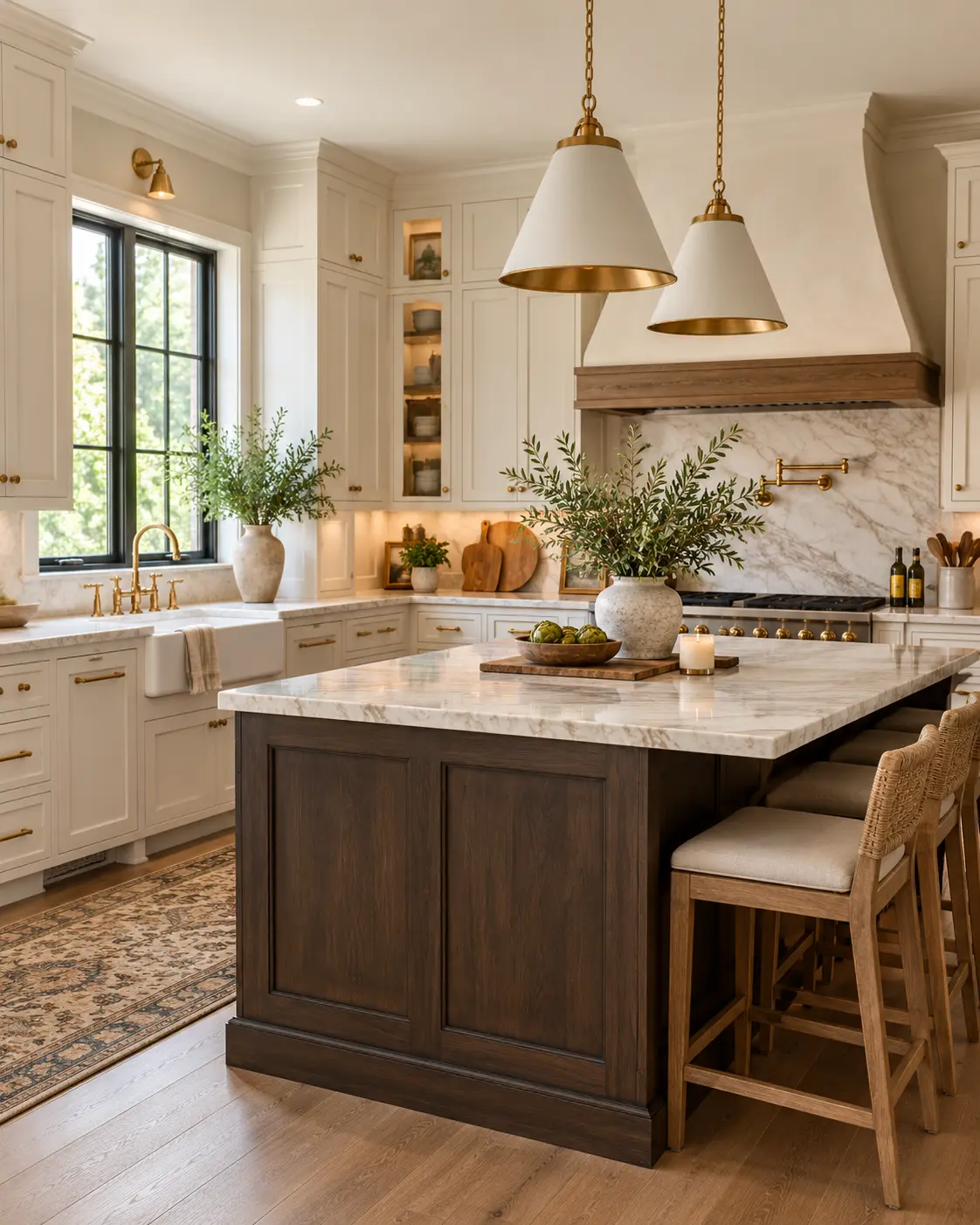 Design inspiration: warm kitchen with a spacious island and natural wood details